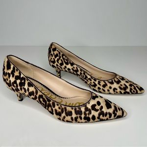 Sam Edelman Leopard Print Dori Kitten Heel Leather Shoe